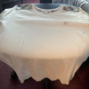 Boys Burberry Check Shoulder Patch T-Shirt